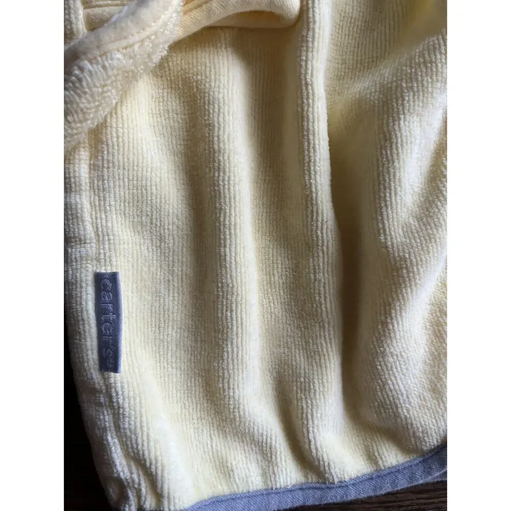Carters baby boy/ girl bath hooded robe Sz. OS (0-9 mo) yellow elephant print